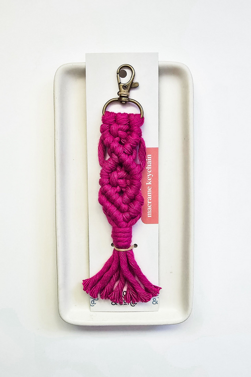 Knotted Bright Macrame Keychain