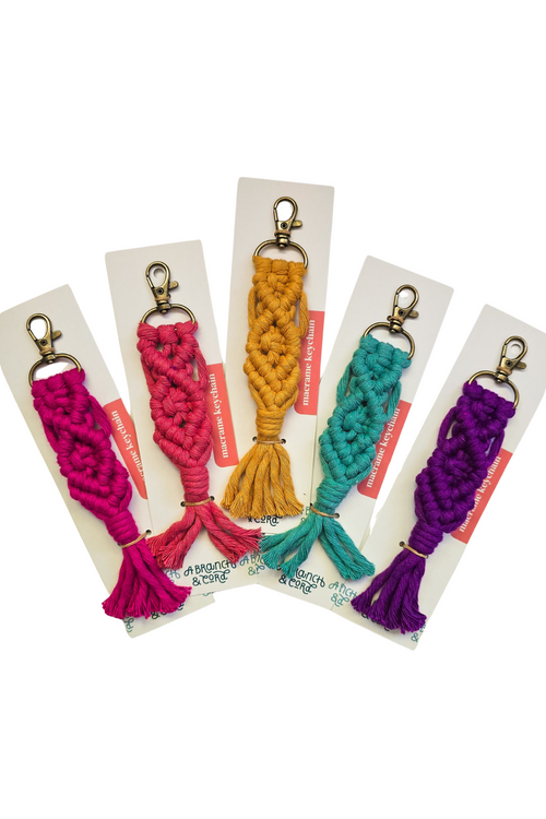 Knotted Bright Macrame Keychain