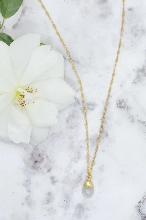 Teardrop Moonstone Pendant Necklace