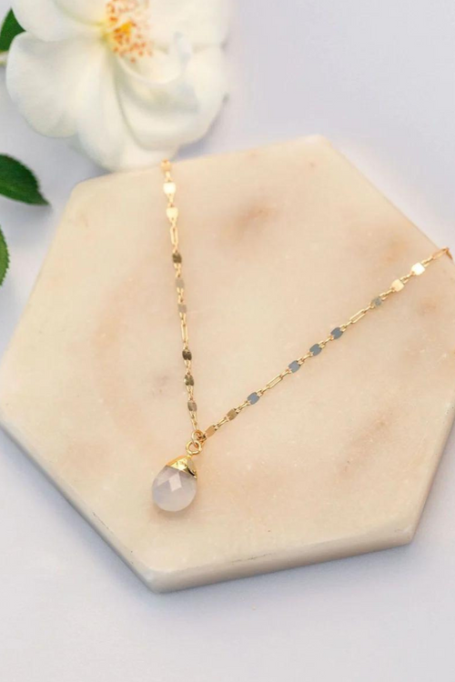 Teardrop Moonstone Pendant Necklace