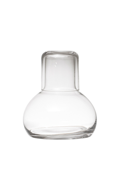 Clear Glass Carafe + Drinking Glass