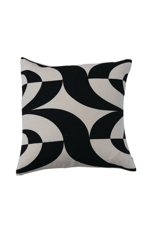 Cotton Slub Graphic Print Pillow