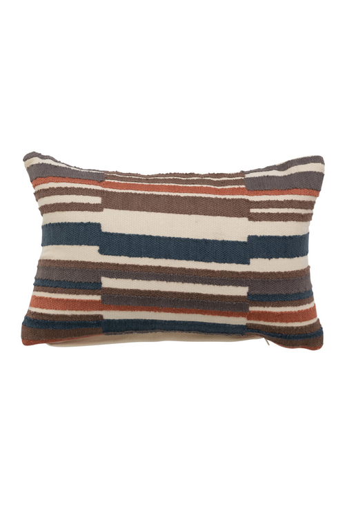 Abstract Stripes Embroidered Mini Pillow