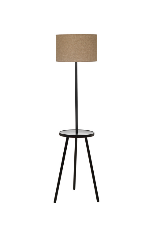 Rubberwood Standing Lamp with Table