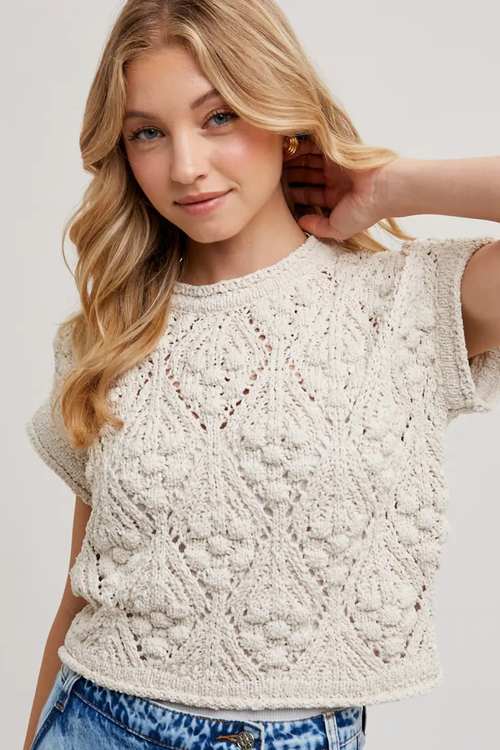 Ava Short Sleeved Knit Sweater