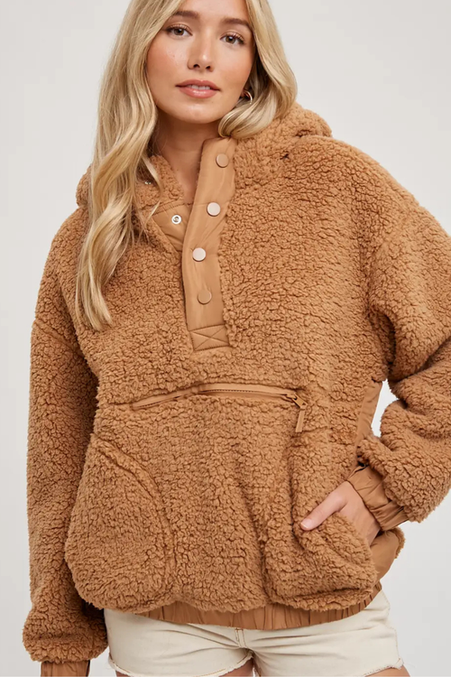 Jayda Fleece Sherpa Pullover Hoodie