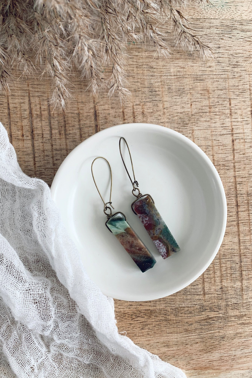 Kelapa Earrings in Agate