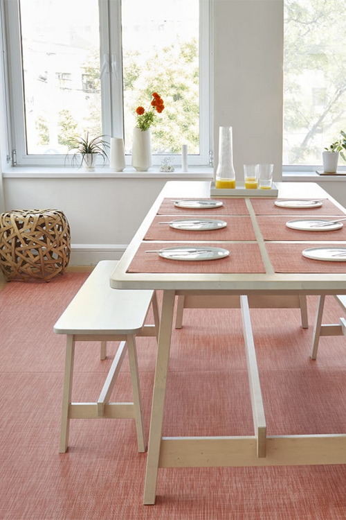 Clay Mini Basketweave Woven Floor Mat