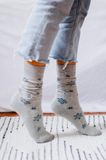 2 of 4:Socks that Give Water - Grey Snowflakes