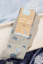 4 of 4:Socks that Give Water - Grey Snowflakes