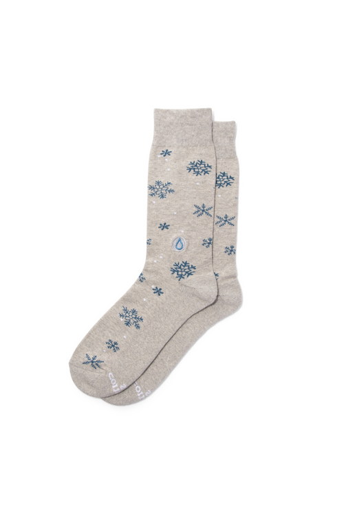 Socks that Give Water - Grey Snowflakes