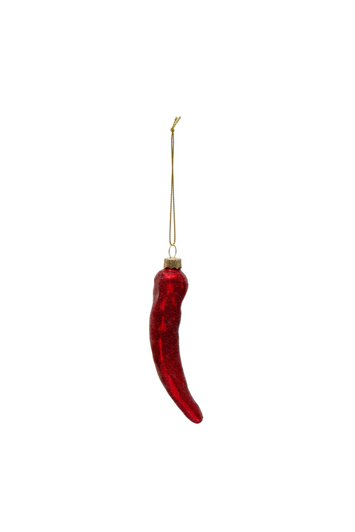 Chili Pepper Glass Ornament