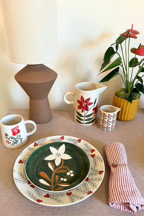 Festive Flowers Ceramic Plates