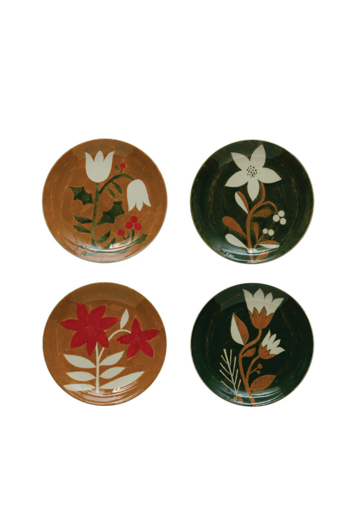 Festive Flowers Ceramic Plates