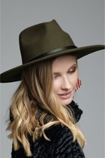 3 of 3:Everette Wool Panama Hat in Olive