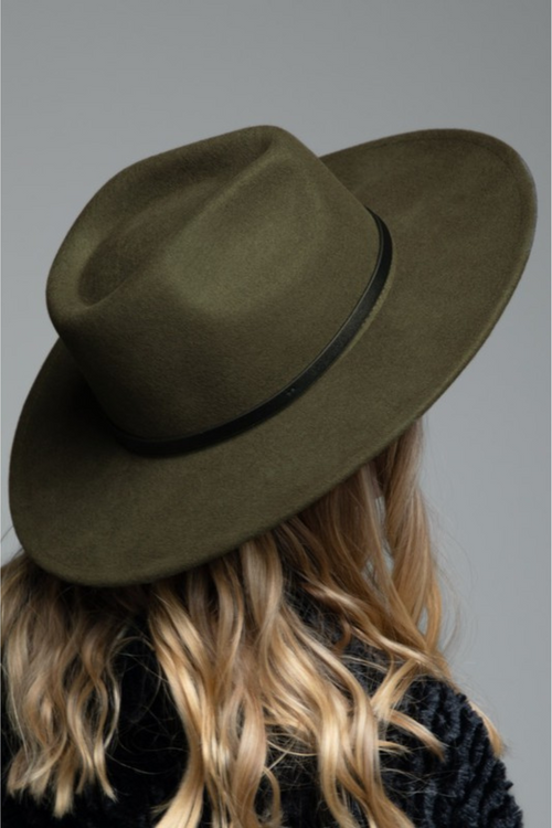 Everette Wool Panama Hat in Olive