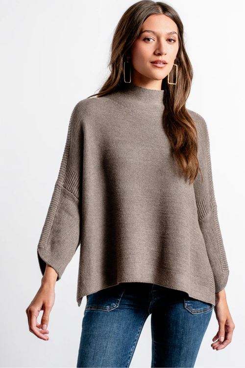 Boho Sweater in Heather Brown