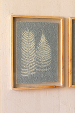 3 of 4:Framed Antique Teal Fern Wall Print