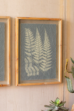 4 of 4:Framed Antique Teal Fern Wall Print