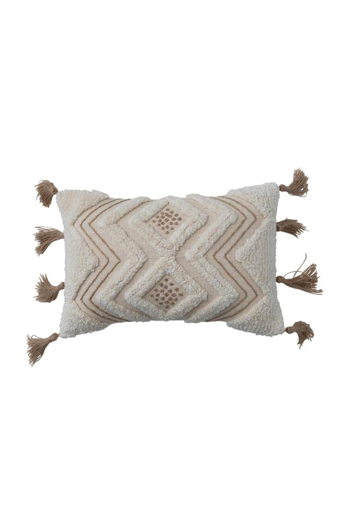 Tufted Mini Embroidered Pillow