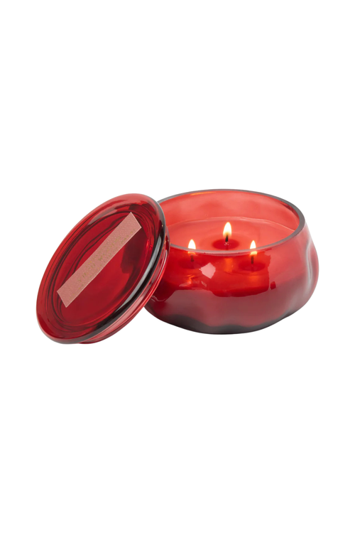 Basalt Red Glass Candle