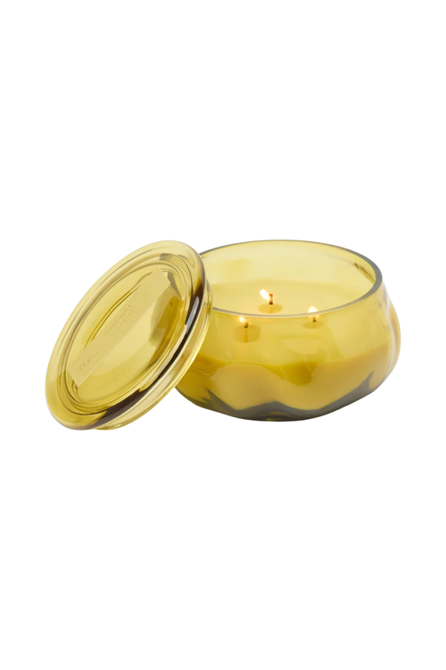 Basalt Golden Glass Candle