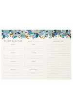 1 of 3:Garden Party Blue Meal Planner Notepad