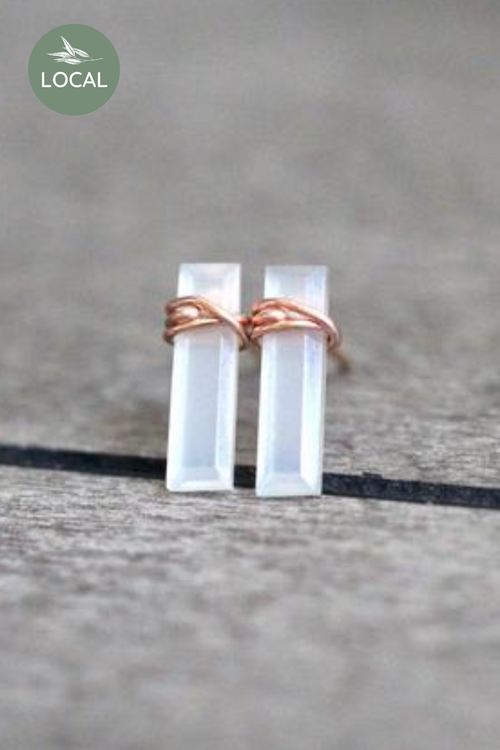 Gem Bar Stud Earrings