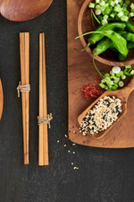 2 of 3:Chiku Teak Wood Chopsticks