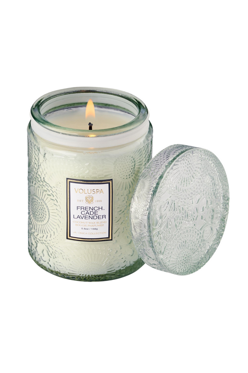 French Cade Lavender Glass Candle