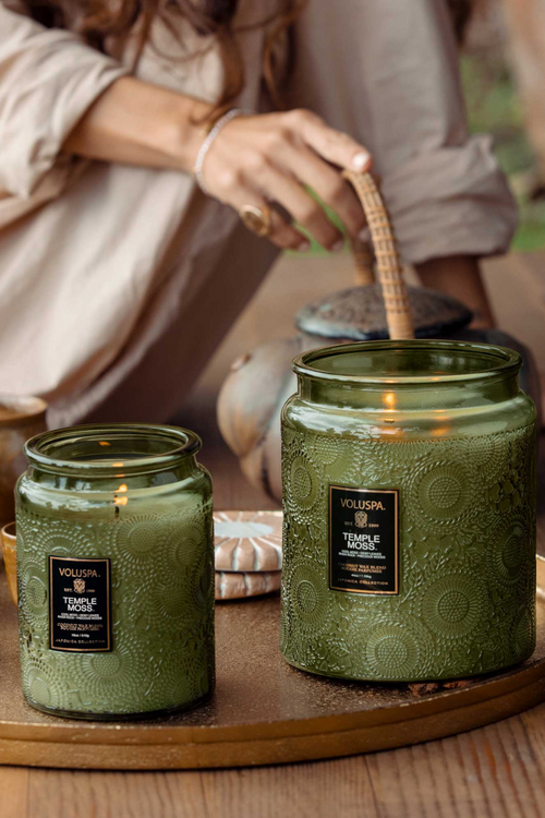 Temple Moss Glass Candle