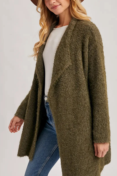 Zelda Cozy Drape Front Cardigan