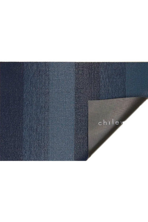 Bay Blue Marbled Stripe Shag Mat
