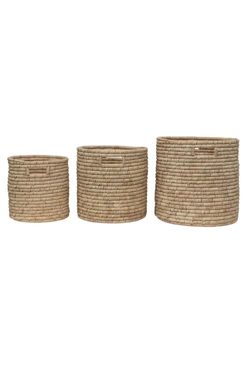Handwoven Handled Grass Basket