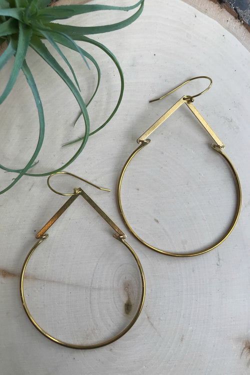 Brass Shape Top Hoops