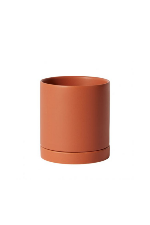 Romey Pot + Saucer in Terracotta