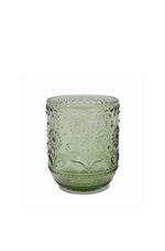 1 of 2:Green Embossed Drinking Glass