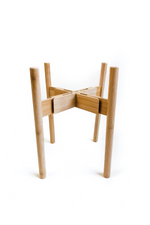 3 of 6:Natural Bamboo Adjustable Plant Stand