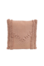 1 of 2:Rose Embroidered Fringe Pillow