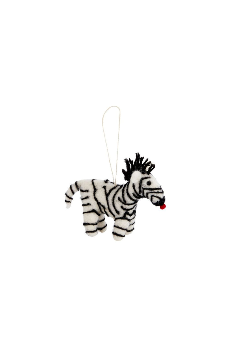 Accent-Decor-endangered-animals-wool-felt-holiday-ornament-zebra