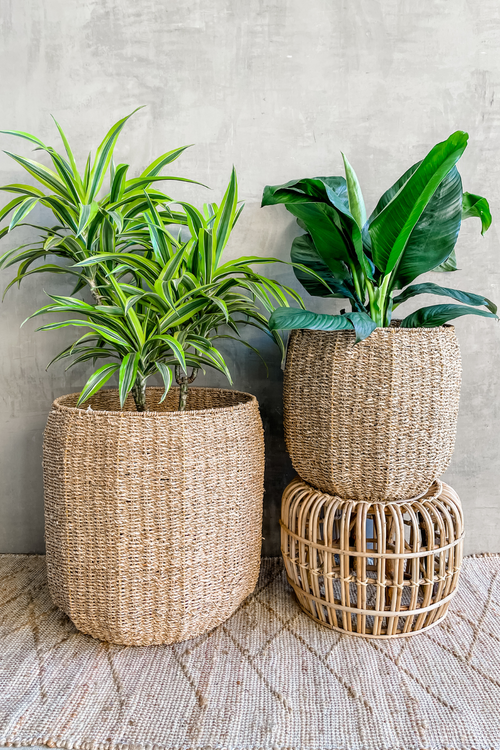 Angled Natural Seagrass Baskets