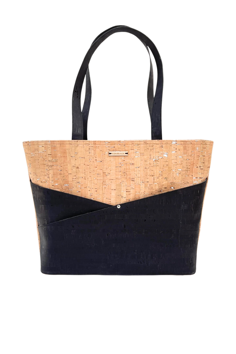 Advocate Zippered Tote in Coal-Carry Courage-ECOVIBE