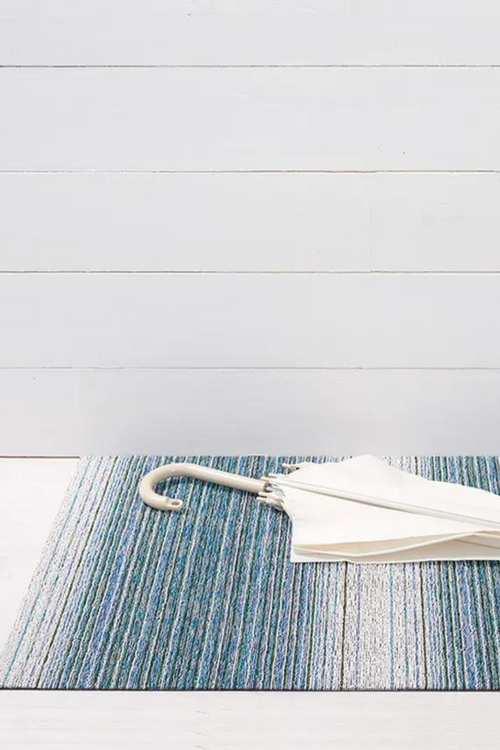 Lagoon Fade Stripe Shag Stripe Mat