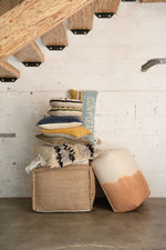 2 of 2:Hand-Woven Natural Jute Pouf