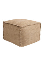 1 of 2:Hand-Woven Natural Jute Pouf