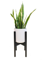 2 of 6:Black Bamboo Adjustable Plant Stand