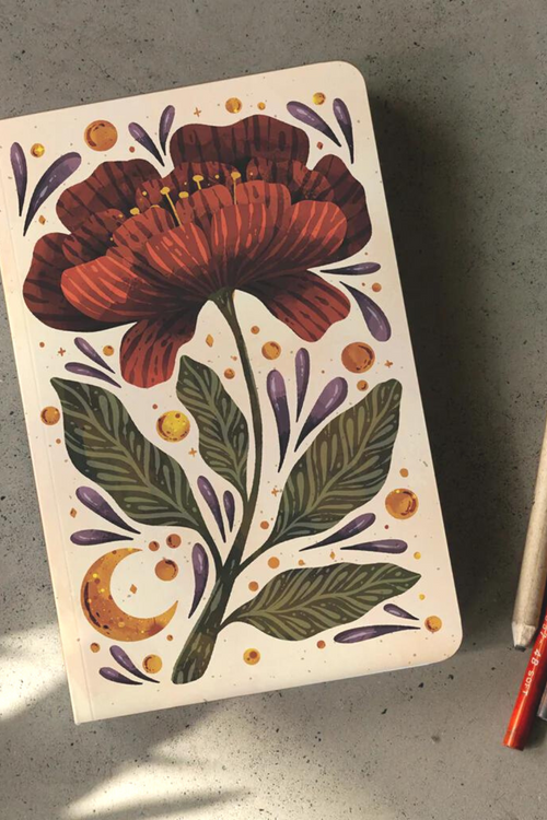 Burgundy Bloom Notebook