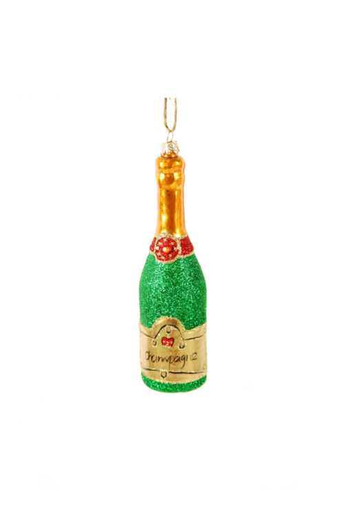 Glittered Champagne Glass Ornament