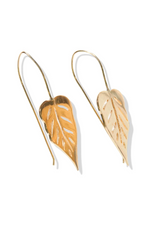 1 of 2:Brass Flora Palm Threader Earrings