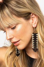 4 of 6:Emilie Arrow Fringe Triangle Earrings